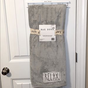 New Rae Dunn Gray Relax Throw